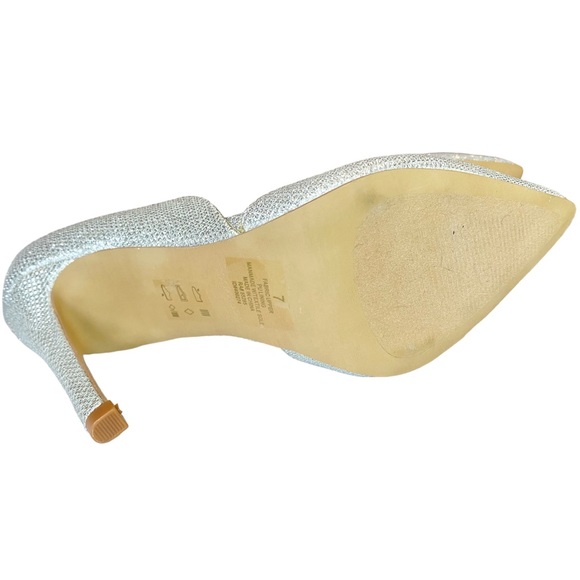 Express Silver Shimmer Pointy Toe Pumps - Picture 6 of 6